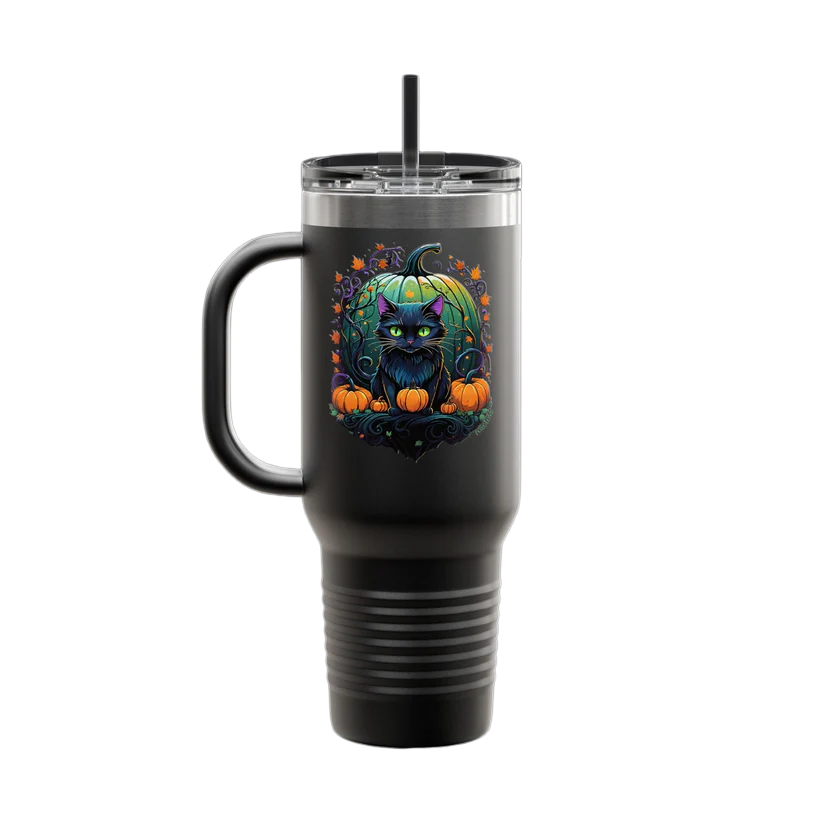 Pumpkin Kitty | 40 oz Insulated Travel Mug