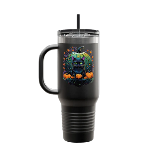 Pumpkin Kitty | 40 oz Insulated Travel Mug