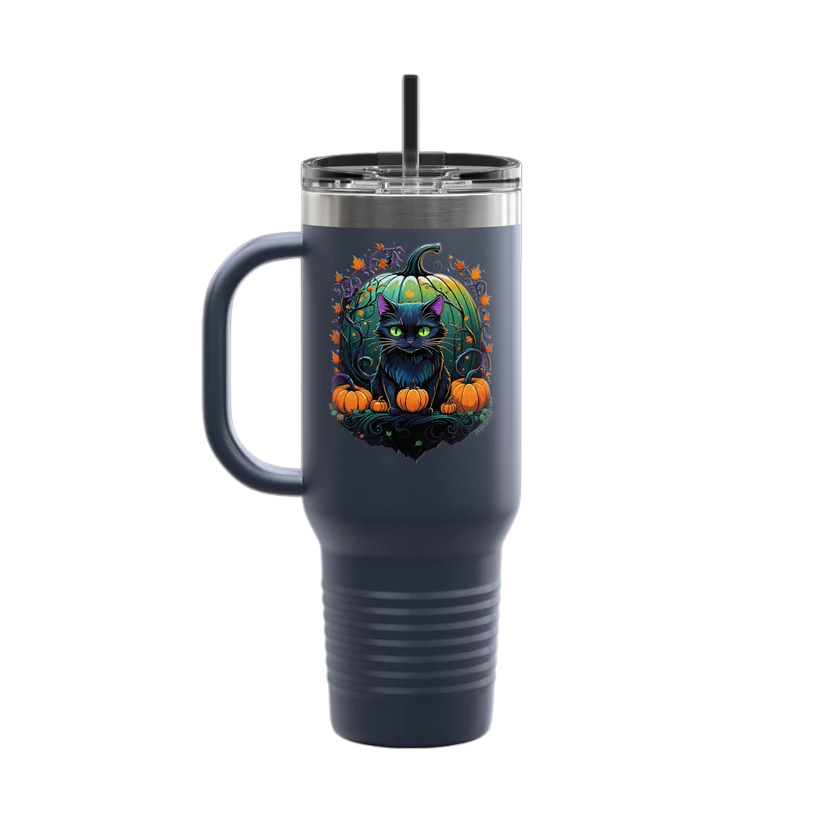 Pumpkin Kitty | 40 oz Insulated Travel Mug