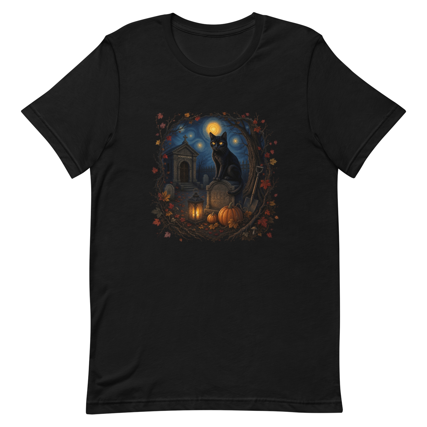 The Caretaker | Starry Night Black Cat Unisex T-Shirt